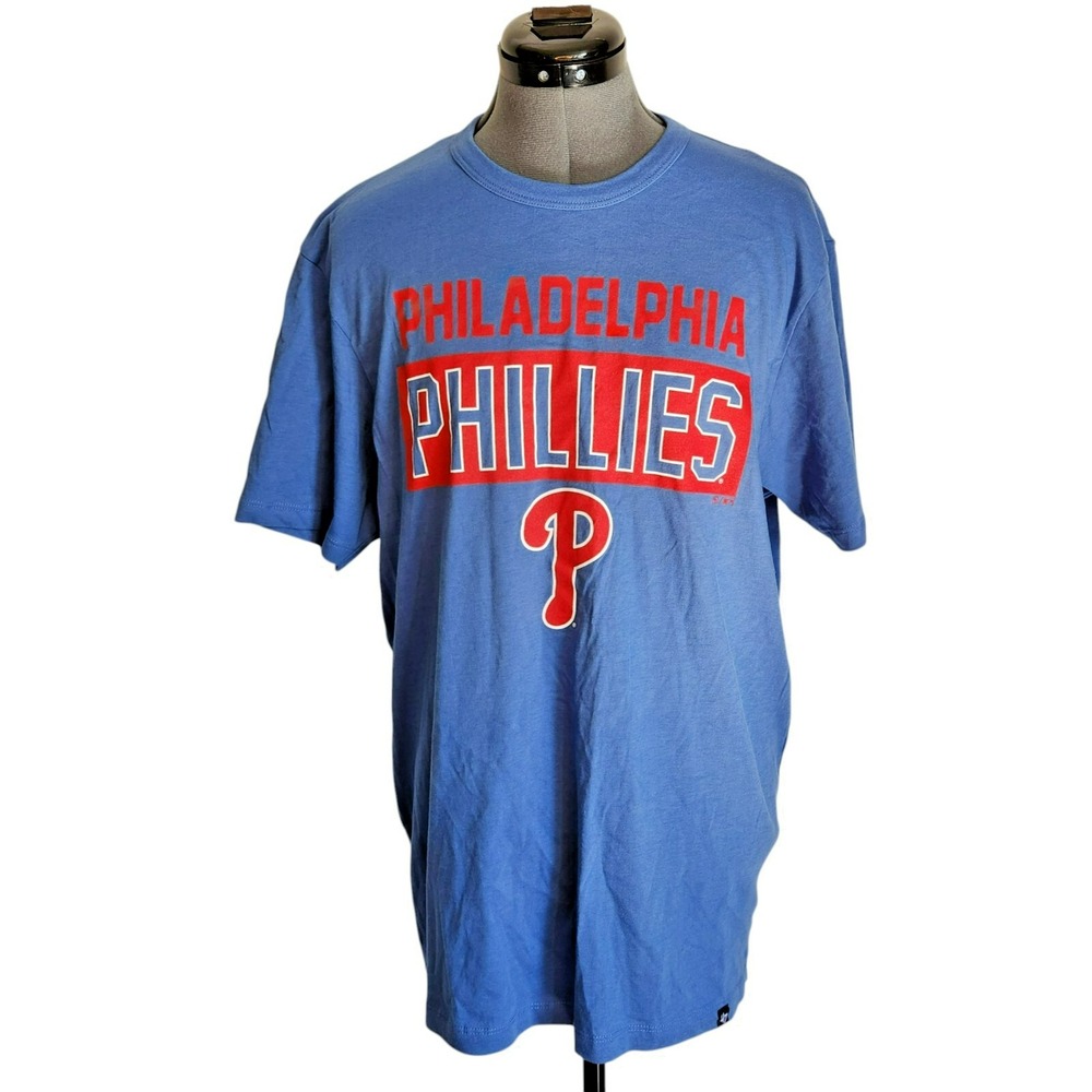 47‎ Philadelphia Phillies Royal Frame Work Franklin Short Sleeve T-Shirt Size M